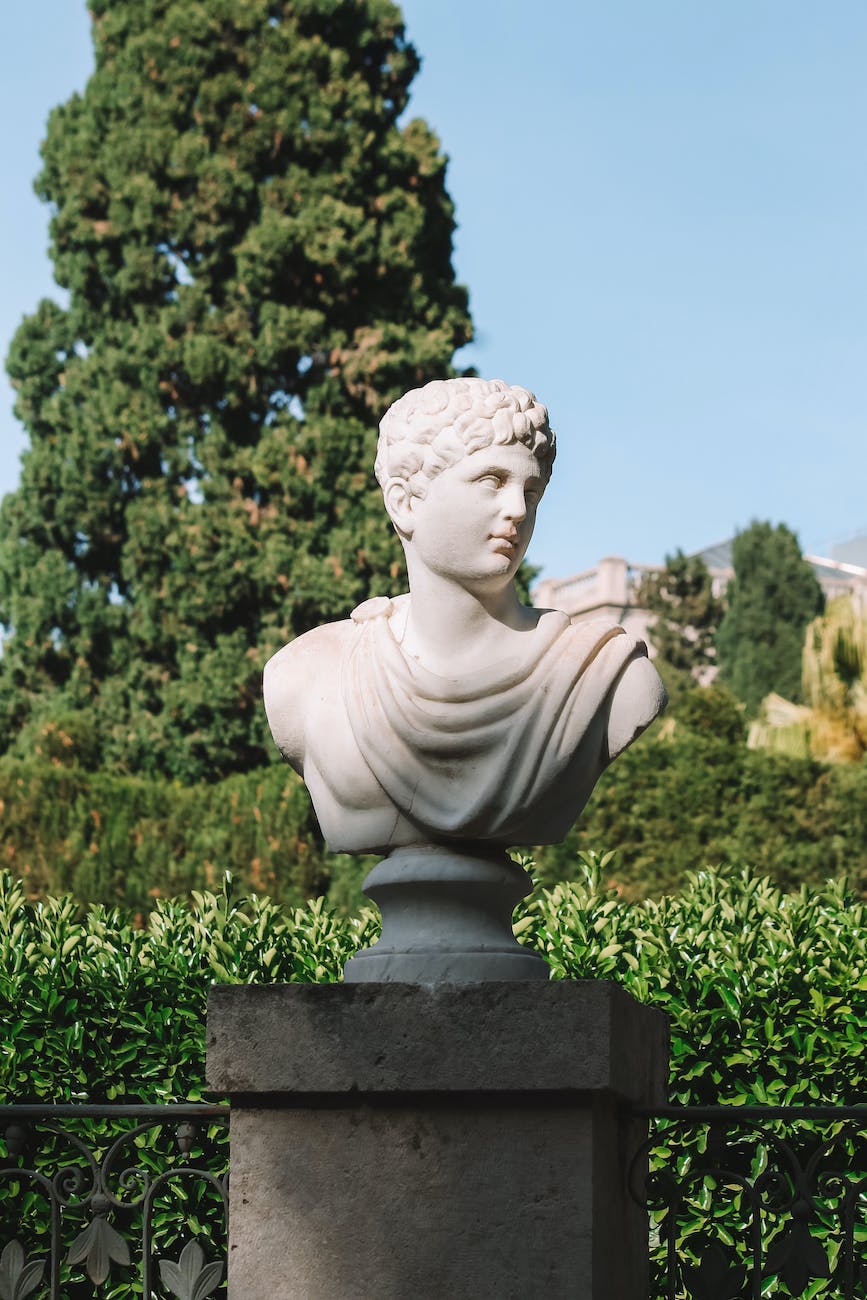 marble sculpture in garden