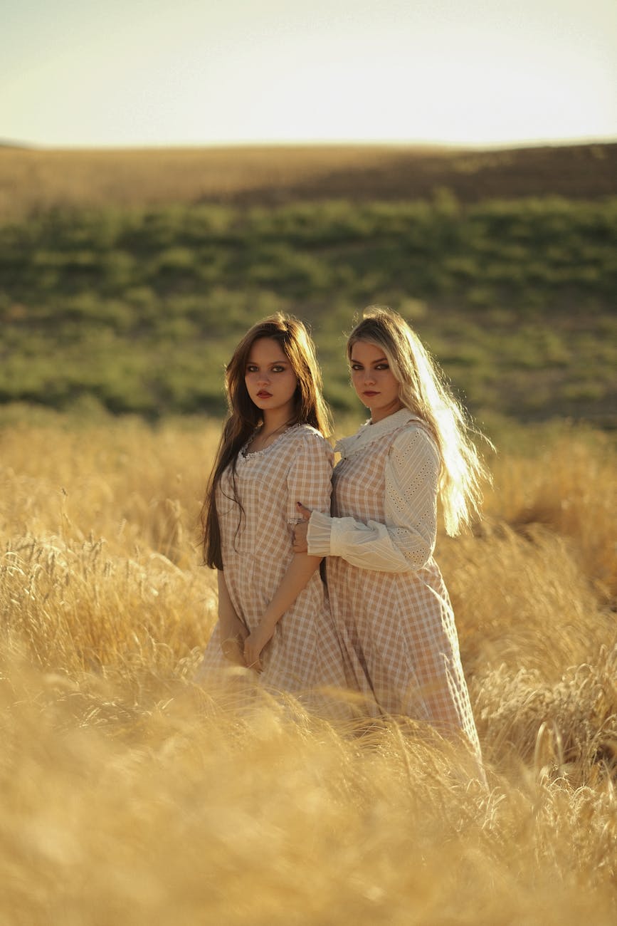 women on a wheat field